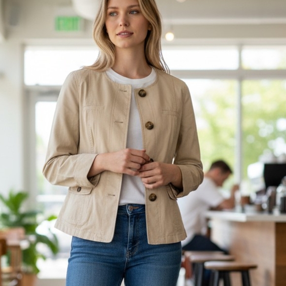 Talbots Jackets & Blazers - Talbots Size 8P Khaki Blazer Jacket